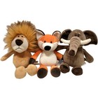 25cm Plush Lion Tiger Elephant Monkey Dogs Animals Stuffed Toys Kids Doll Gift