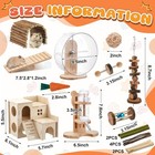 18 Pcs Hamster Cage Accessories  Silent Hamster Wheel  15 Chew Toys Set  Maze Wo