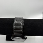 Men s Black Metal Quartz Wristwatch Purple Dial Date Analog Bracelet 41mm Boxed