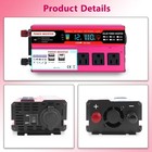 6000w Pure Sine Wave Power Inverter Dc12v To Ac110v 3ac Usb Type-c Lcd Converter