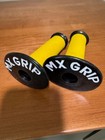 Vintage Old School Grips Black W  Yellow Sleeves L Stop Hard Ends  Bmx Freestyle