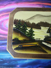 Black Forest German Woodburned And Painted Plaque Wood Carving Made In Germany