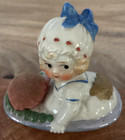 Goggly Eyed Porcelain Lusterware Sailor Girl Rare Vintage Japan Pin Cushion