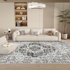 Abstract Area Rug Washable Rug Non-slip Backing Low Pile For Living Room Decor