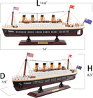 Rms Titanic Model Wooden Cruise Ship Model 14  Fully Assembled Display Nautical 