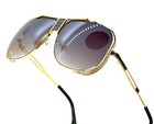 Oversized Square Pilot Style Sunglasses Metal Retro Gold Frame Men Women Fashion