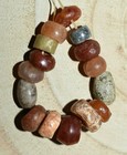 Ancient Excavated Carnelian   Agate Handmade Stone Beads From Mali African Trade