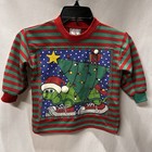 Vintage Zoodles 2 Pc Christmas Outfit 2t Top   3t Bottom Turtle Christmas Tree