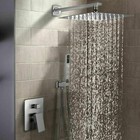 Brushed Nickel 2 Function Shower Faucet System Set 8  Rainfall Head Combo Kits