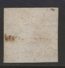 Newfoundland 1 1857 1d Brown Violet Heraldic Flowers Imperforate Used Cv 350 