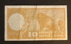 Norway 10 Kroner Banknote 1971 Norges Bank Currency