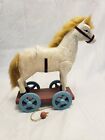 Reproduction Wooden Horse Pull Toy Primitive Folk Art Antique Toy Craft Supply