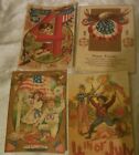 Set Of 16 Large Victorian vintage Patriotic 4th Of July From Old Postcard Images