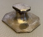 Antique London Sterling Silver Inkwell English Original Glass Insert 187g