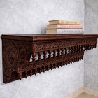  Hand Carved Wooden Wall Shelf   Indian Antique Style Home Decor