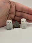 Vintage Ceramic Fluffy Cat Shadow Box Trinket Thimble Pair    