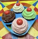 1987 Fisher Price Fun Play Food Cupcake Muffins Frosting Baking Pan Fp-bsmt