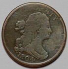 1804 Draped Bust Half Cent - Weak Spiked Chin - Us 1 2c Copper Coin