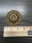 Antique Solid Brass Cabinet   decoration Cover - Flower Floral Art - Rosette  34