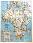     1990-12 December Africa Animals Threatened National Geographic Map School - A3