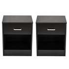 2pcs Modern Wood Nightstand Bedside Table Cabinet Storage Bedroom Home Furniture