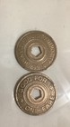 1995-2003 New York City Nyc Subway Token Sz Of 25c - 2 Tokens In Picture Frame