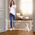 14 2  H Short Dog Gate Pet Gates Puppy Gate 55  Wide Step Over Pet Fence  White