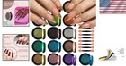 Iridescent Aurora Chrome Nail Pigment Set - 16 Pearlescent Colors For Artistry