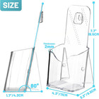 2 Pack Clear Acrylic Brochure Holder 4x9 Pamphlet Flyer Display Wall Counter