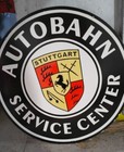 Autobahn  Pure Porcelain Enamel Heavy Metal Sign 30  Inches Double Side