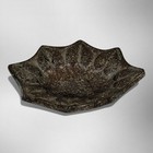 Signed Studio Pottery Art Bowl Scalloped Rim Speckled Glaze Handmade Ceramic 10 