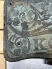 Antique Theo A  Kochs Barber Chair Front Brass Foot Rest Plate - Patina