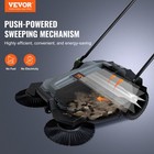 Vevor Walk-behind Hand Push Floor Sweeper 25 6  Width 5 Gallon Waste Container
