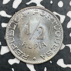 1947 Portuguese India 1 2 Rupia Half Rupia Lot n0774 High Grade  Beautiful 