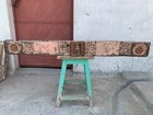 Antique Wooden Hand Carved Floral Design Peach Color Painted Wall Door Panel