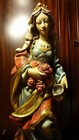 Antique 24  29  Hand Carved Wood Patron Saint Elizabeth Statue Figure Sculpture