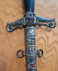 Masonic Knights Templar Ceremonial Sword With Scabbard 36 Inch Vintage 1950s