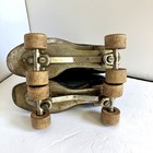 Vintage Hyde Chicago Shoe Roller Skates - Black Leather Mens Size 9 5 Wood Wheel