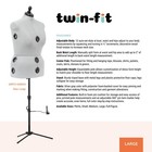 Dress Form Adjustable Large 18-22 Pinnable Sewing Mannequin Dritz Twin-fit Sizes