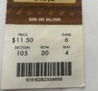 Albert Pujols  118 Hr Off Randy Johnson Game Ticket Stub- 4 11 2004
