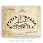 Vintage John Deere Tractor Trademark Logo Art Print 8x10 Farming Wall Decor Gift