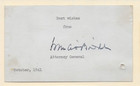 Frances Biddle - American Attorney General - World War 2 1941 Signed Card