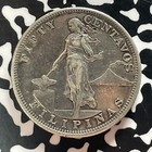 1903 U s  Philippines 50 Centavos Lot t4696 Silver  Nice Detail  Old Cleaning