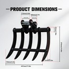 450mm 17 7    5tooth Narrow Rake Attachment For 0 8t-1 8ton Mini Excavator Digger