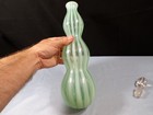 Fenton Green Opalescent Glass Rib Optic New World Wine Bottle Decanter