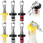 6 Pcs Reusable Wine Stoppers Silicone Vacuum Bottle Stopper Seal Cork