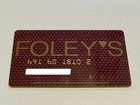 Vintage Foley   s Department Store Charge Card Credit Card The May Co  Unsigned