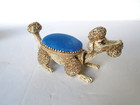 Vintage French Poodle Metal Pin Cushion Nodder Bobblehead Florenza