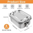 4 Pcs Stainless Steel Bento Box  550 Ml Metal Lunch Box  Stainless Steel Food   