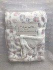 Tahari Baby Cheetah Blanket Gray Pink Leopard Reversible White Soft Fleece Lovey